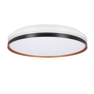 Montana Lampa sufitowa plafon czarny+biały+złoty 24w led 40 cm klosz biały