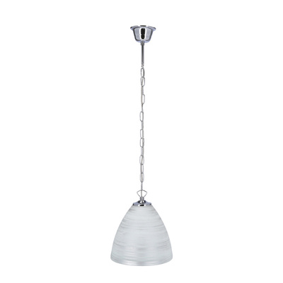 scordia lampa wisząca chromowa klosz biały+srebrny