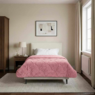 Letni Kołdra Różowy 155 x 220 cm Mikrofibra i Fleece Teddy