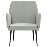 vidaXL Fotel, jasnoszary, 62x79x79 cm, obity aksamitem