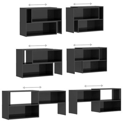 vidaXL Szafka pod TV, szara, wysoki połysk, 149x30x52 cm