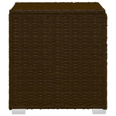 vidaXL Leżak z poduszką i stolikiem, polirattan, brązowy