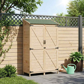 Shed ogrodowy naturalny 106 x 56 x 176,5 cm Drewno Świerkowe