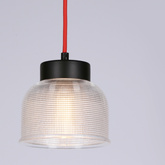 Lampa wisząca 15cm bezbarwna/czerwony kabel Liverpool Ledea 50101287