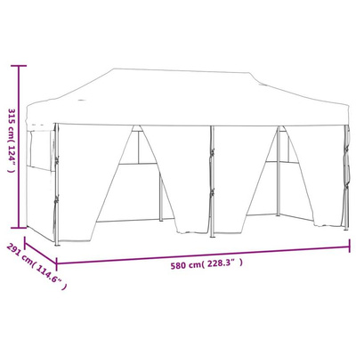 vidaXL Profesjonalny, składany namiot imprezowy, 4 ściany, 3x6 m, stal
