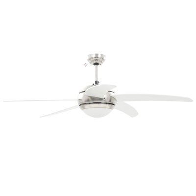 vidaXL Wentylator sufitowy z lampą, 128 cm, biały