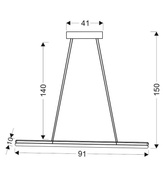 Lampa wisząca LED podłużna Coconut - minimalistyczna lampa do jadalni 4000K