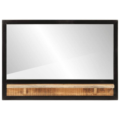 vidaXL Lustro z półką, 80x8x55 cm, szkło i lite drewno mango