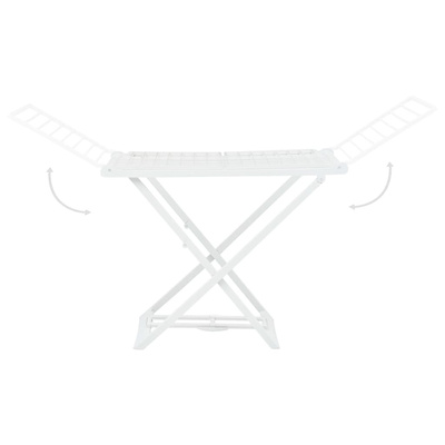 Składana suszarka na ubrania, biała, plastikowa