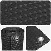 Ekran Balkonowy z Oczkami 600 x 90 cm polirattan Czarny