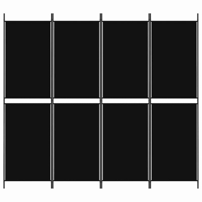 Parawan 4-panelowy, czarny, 200 x 180 cm, tkanina