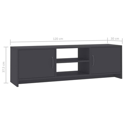 vidaXL Szafka pod TV, szara, 120x30x37,5 cm, materiał drewnopochodny