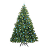 Sztuczna choinka z 300 diodami LED Zielony 240 cm PE i PVC