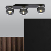 Lampa sufitowa  PLAZA 3 BLACK/STRIPE