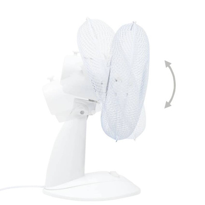 vidaXL Wentylator stołowy, 3 prędkości, 30 cm, 40 W, biały