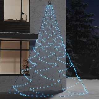 vidaXL Choinka ścienna z hakiem, 720 diod LED, zimna biel, 5 m