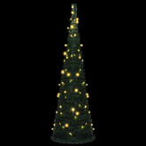 Choinka with LED String Lights Zielony 150 x 150 cm PVC