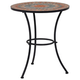 Mozaikowy stolik bistro, pomarańczowo-szary, 60 cm, ceramiczny