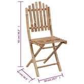 vidaXL Składane krzesła ogrodowe z poduszkami, 2 szt., bambusowe