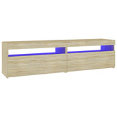 Szafki pod TV z LED, 2 szt., dąb sonoma, 75x35x40 cm