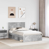 Ramka łóżka Betonowy szary 120 x 190 cm Drewno inżynieryjne