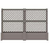 Duża donica z trelisem 2 pcs Szary 200 x 43 x 133,5 cm PP