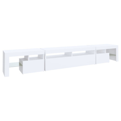 vidaXL Szafka pod TV z oświetleniem LED, biała, 260x36,5x40 cm model standard