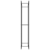 Stojak na drewno, matowy czarny, 80x28x154 cm, stalowy