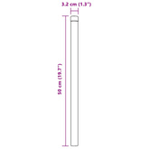 Słupek ogrodzeniowy. 12 szt. srebrny 50 cm