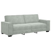 Sofa 3-osobowa, jasnoszara, 220x78x84 cm, tapicerowana aksamitem