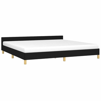 vidaXL Rama łóżka z zagłówkiem, czarna, 200x200 cm, obita tkaniną model standard