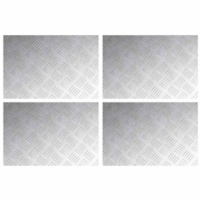 Stopień Prostokątny 4 pcs Srebrny 60 x 40 cm Aluminium