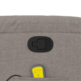 vidaXL Rozkładany fotel masujący, taupe, obity tkaniną