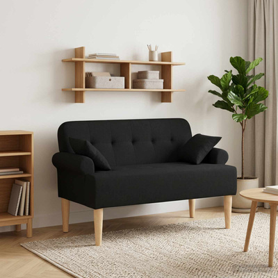 Sofa dwuosobowa z guzikowym pikowaniem Czarny 120 x 65 x 79 cm