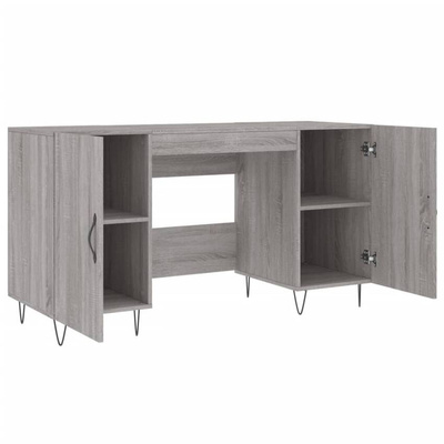vidaXL Biurko, szary dąb sonoma, 140x50x75 cm, materiał drewnopochodny model standard