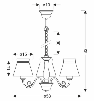 Lampa wisząca z abażurami Rozano biała potrójna kwiatowy abażur do salonu