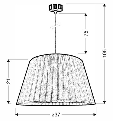 Notizia Lampa Wisząca Satynowy 37 1X60W E27 Abażur Czarny