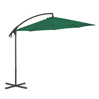 vidaXL Parasol wiszący ze stalowym słupkiem, 300 cm, zielony