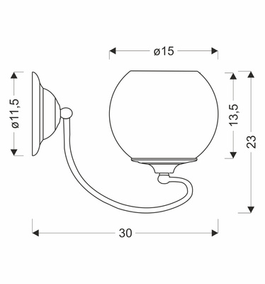 Kinkiet TORES stare złoto 1x60W E27 bursztynowy szklany klosz klasyczna lampa ścienna do salonu sypialni korytarza
