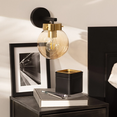 Kinkiet Ścienny Szklana Kula Abruzzo Clasico E27