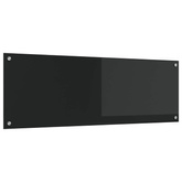 Panel kuchenny Czarny 120 x 40 cm szkło hartowane