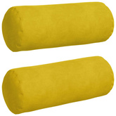 Poduszki Wałkowe 2 pcs Żółty ? 15 x 40 cm Tkanina sztruksowa