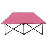 vidaXL Dwuosobowy leżak, składany, różowy, stal