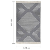 vidaXL Dywanik, ciemnoszary, 120x180 cm, bawełniany