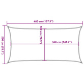 Żagiel przeciwsłoneczny HDPE prostokątny 2x4 m, biały