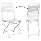 Składane krzesło ogrodowe 2 szt. Biały Stal malowana proszkowo