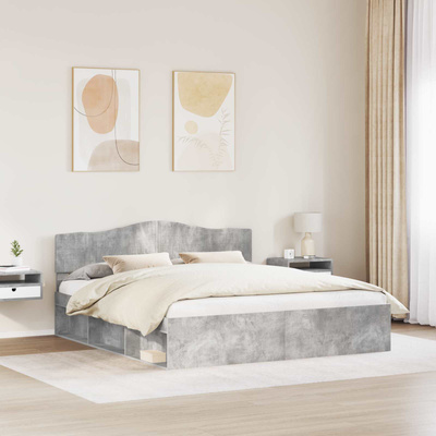 Ramka łóżka Betonowy 180 x 200 cm Lite drewno sosnowe