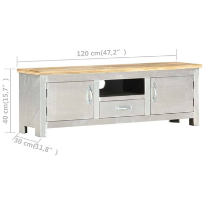vidaXL Szafka Aviator pod TV, 120 x 30 x 40 cm, lite drewno mango