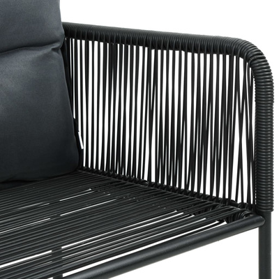 vidaXL 7-częściowy zestaw mebli ogrodowych, rattan PVC, czarno-brązowy