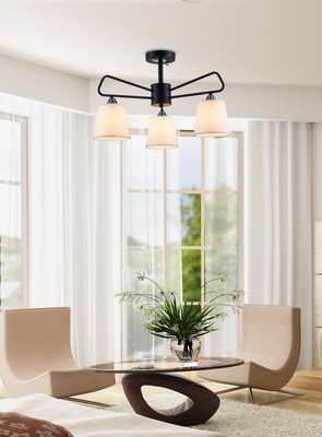 Lampa sufitowa czarno-biała metalowa Morley Ledea 50203091
